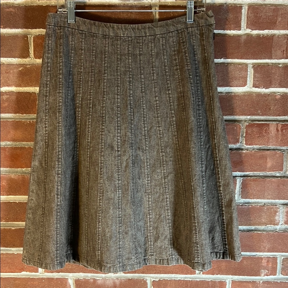 Ribbed Denim A-Line Skirt, size 10